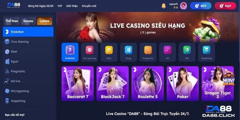 Live Casino phổ biến